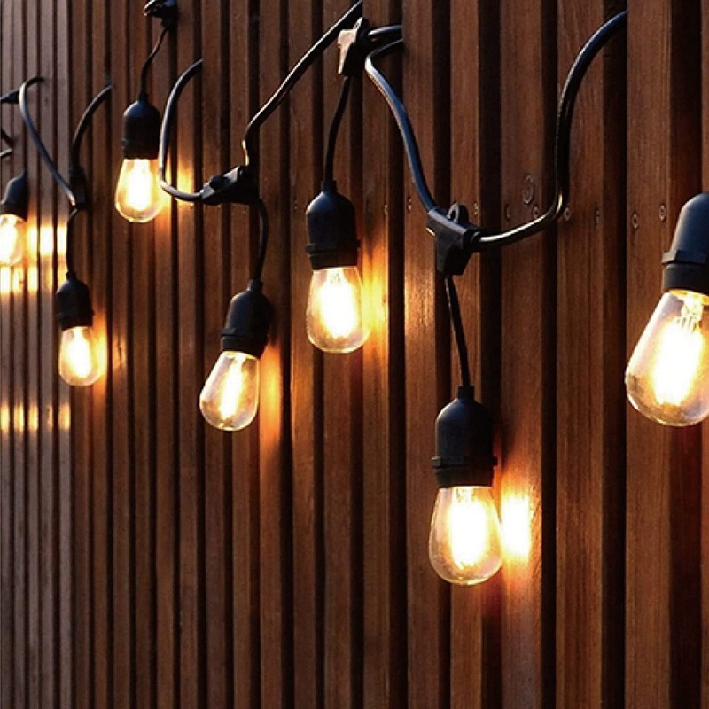 Bóng đèn thay thế 24 gói 3V LED S14, Bóng đèn dây năng lượng mặt trời ngoài trời chống vỡ, Màu trắng ấm