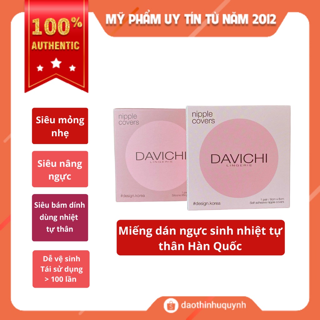 Miếng Dán Ngực, Dán Nhũ Hoa Davichi Hàn Quốc Sinh Nhiệt Tự Thân Siêu Bám Dính, Sử Dụng Nhiều Lần