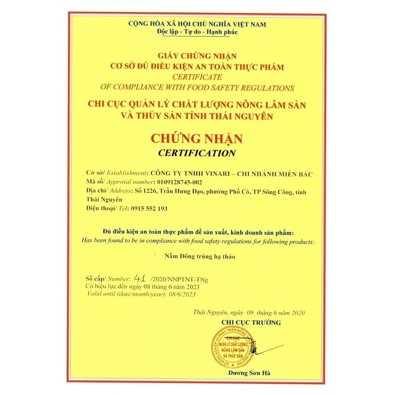 Đông Trùng Hạ Thảo Quả Thể Khô 10gr VINARI | BigBuy360 - bigbuy360.vn