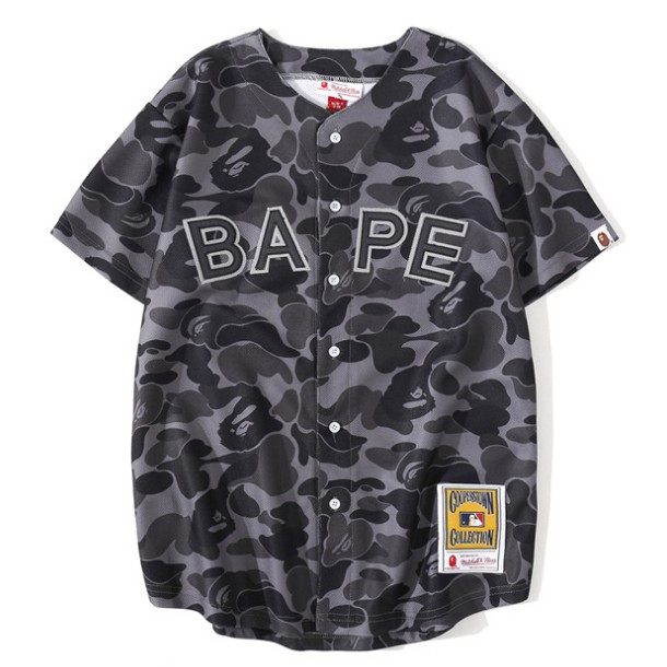 Áo Sơ Mi Đồng Phục Bóng Chày BAPE X NBA DB30 Giản Dị Dành Cho Nam Và Nữ