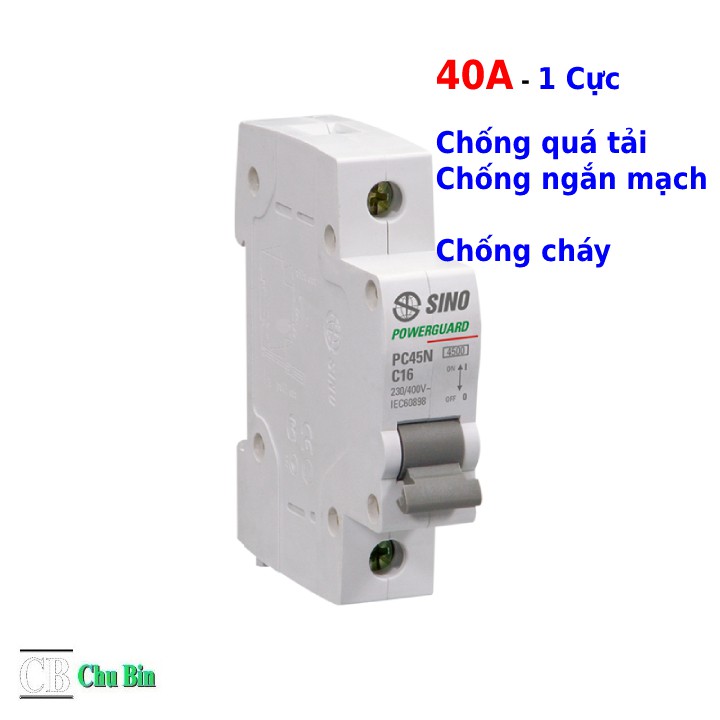 Aptomat 1 Pha SINO 40A Siêu Bền