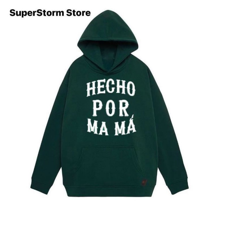 Áo khoác hoodie xanh rêu phù hợp nam nữ HECHOPOR MA MÁ