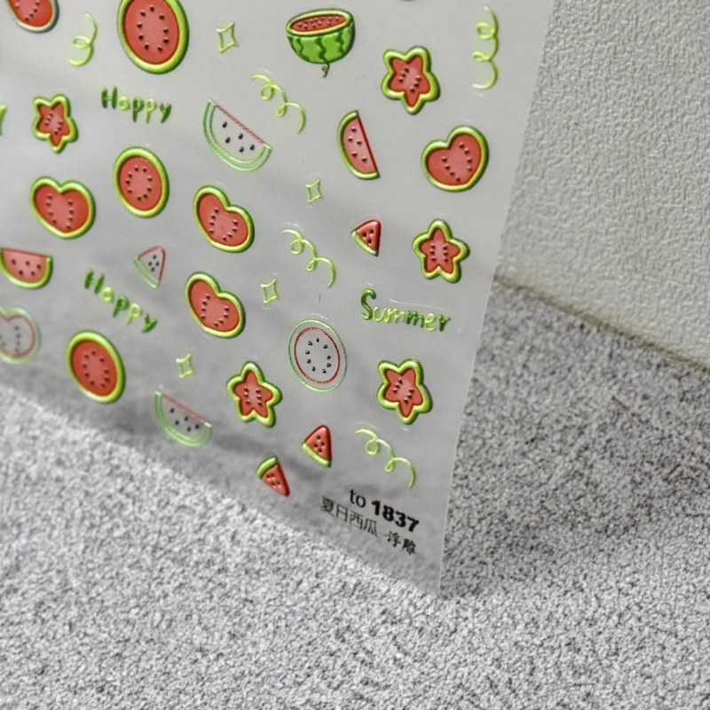 Sticker lụa 5d cao cấp dán móng tay nail mẫu mùa he