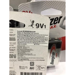 [SIÊU RẺ] Pin 9V enegizer Max 522 BP1 chính hãng [CHẤT LƯỢNG]