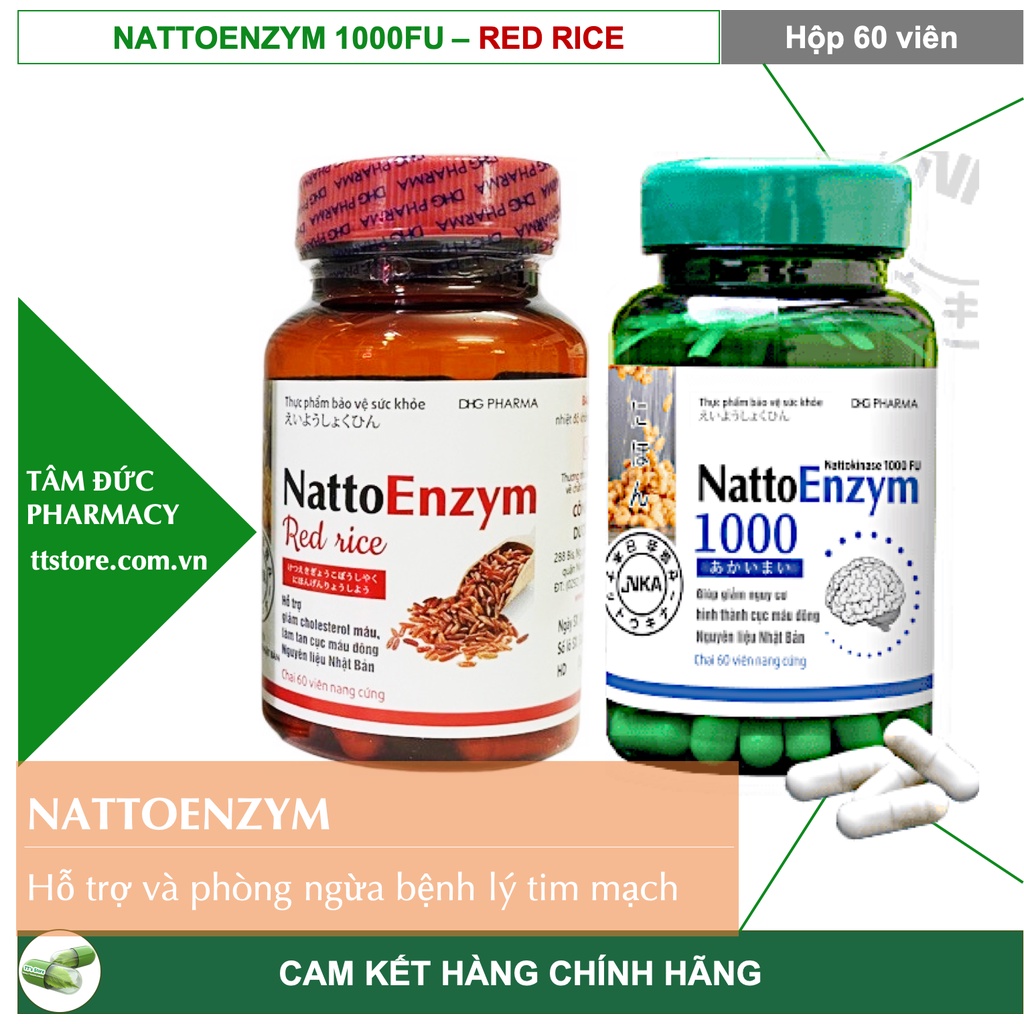 NattoEnzym DHG 1000 FU - Red Rice - Nattokinase ngừa đột quỵ - [Natto enzym, nattoenzyme, natto enzyme]