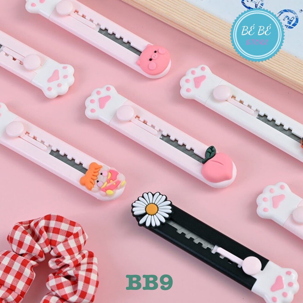 Dao Rọc Giấy Hình Chân Mèo Gắn Icon Dễ Thương - BB9