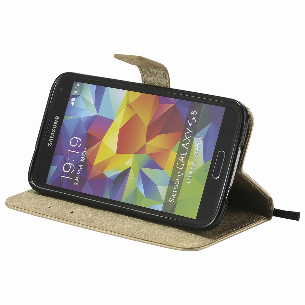 Bao da cao cấp màu trơn có ngăn để thẻ tiện dụng và dây đeo cho Samsung A5 2016 | BigBuy360 - bigbuy360.vn