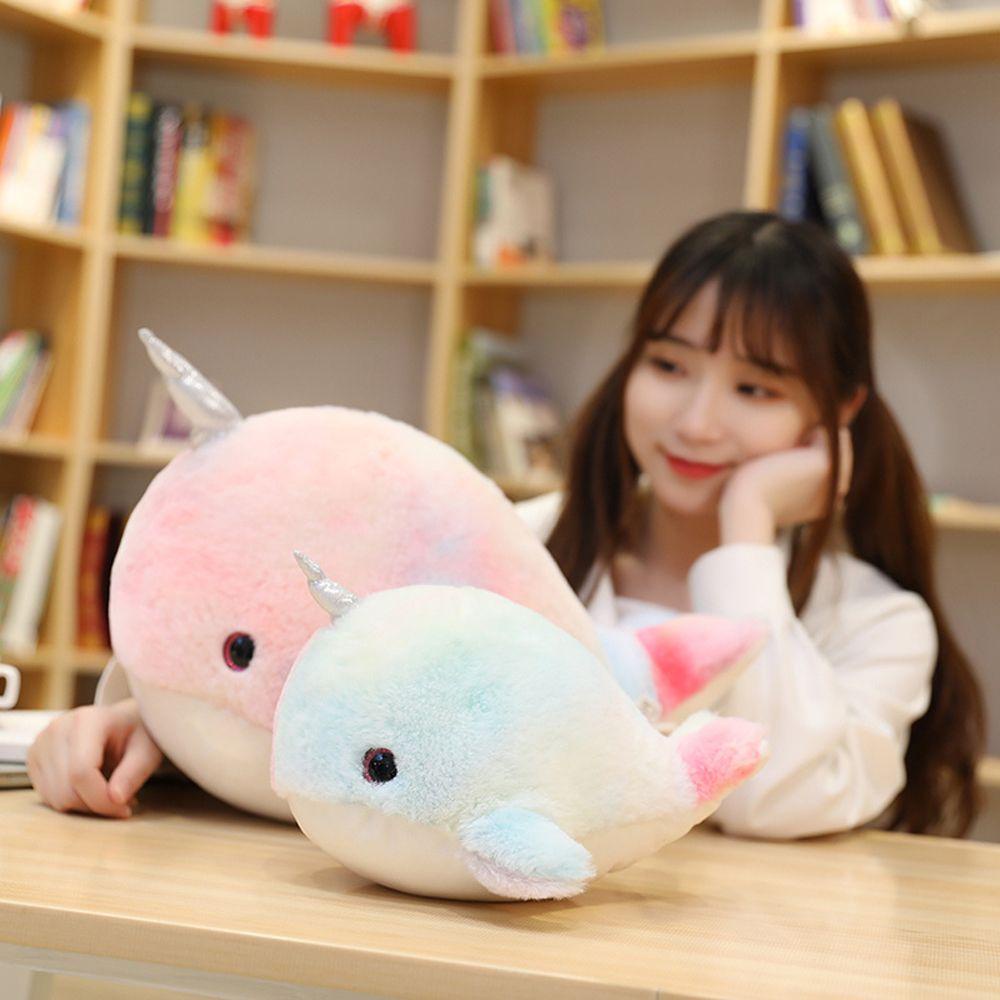 Đồ chơi nhồi bông Hình Narwhal Nhiều Màu Sắc Đáng Yêu Cho Bé