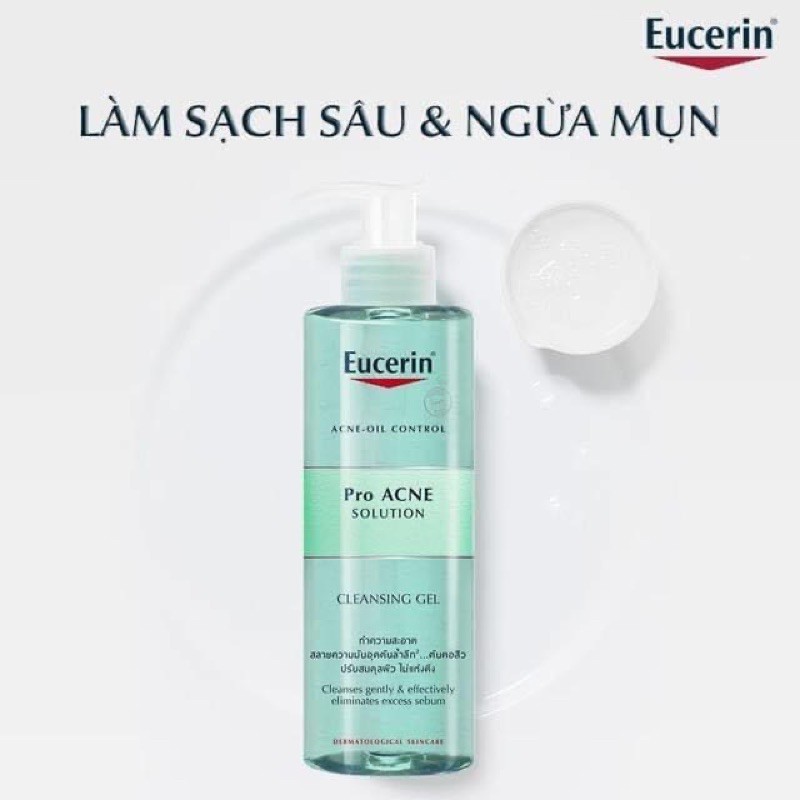 ✅[CHÍNH HÃNG] Sữa Rửa Mặt Eucerin Cho Da Dầu Mụn- Eucerin Pro ACNE Solution Cleansing Gel 200ml Acne Oil Control Proacne