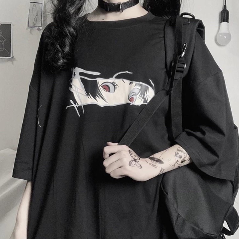 Áo thun tay lỡ form rộng đôi mắt 5D TH6