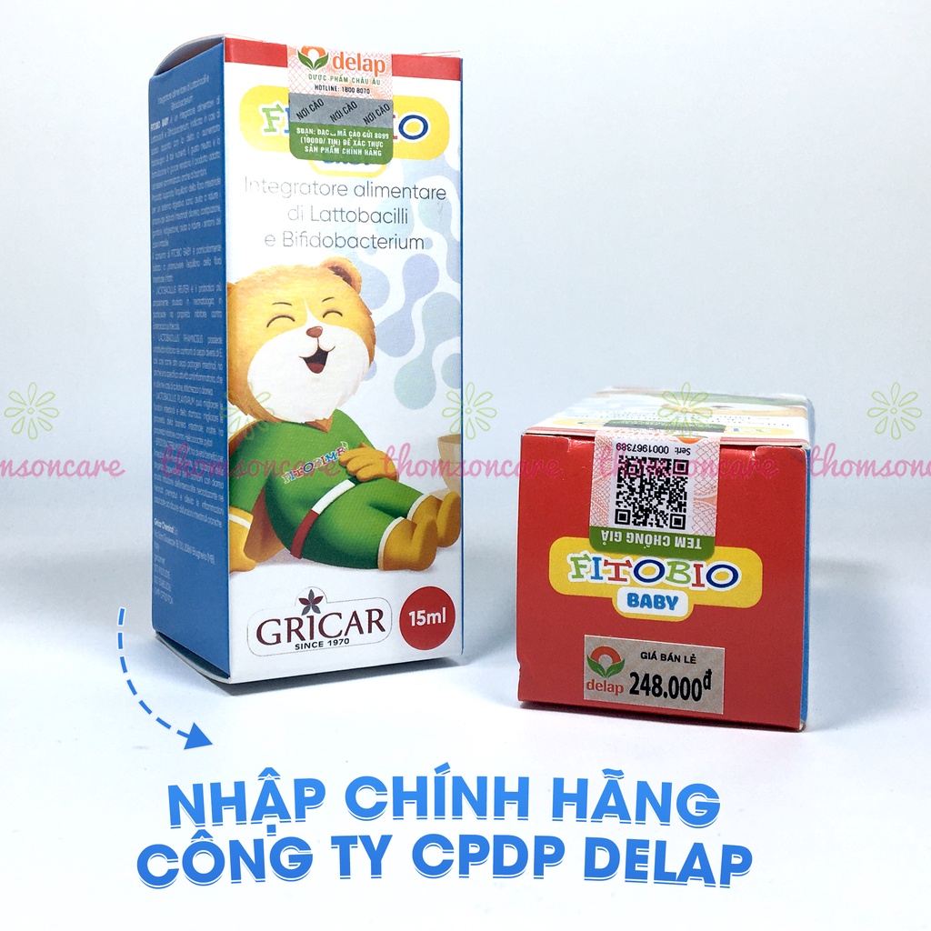 Men vi sinh Fitobio baby, bổ sung lợi khuẩn Probiotics cho bé từ sơ sinh, ổn định tiêu hóa, giảm táo bón, khó tiêu