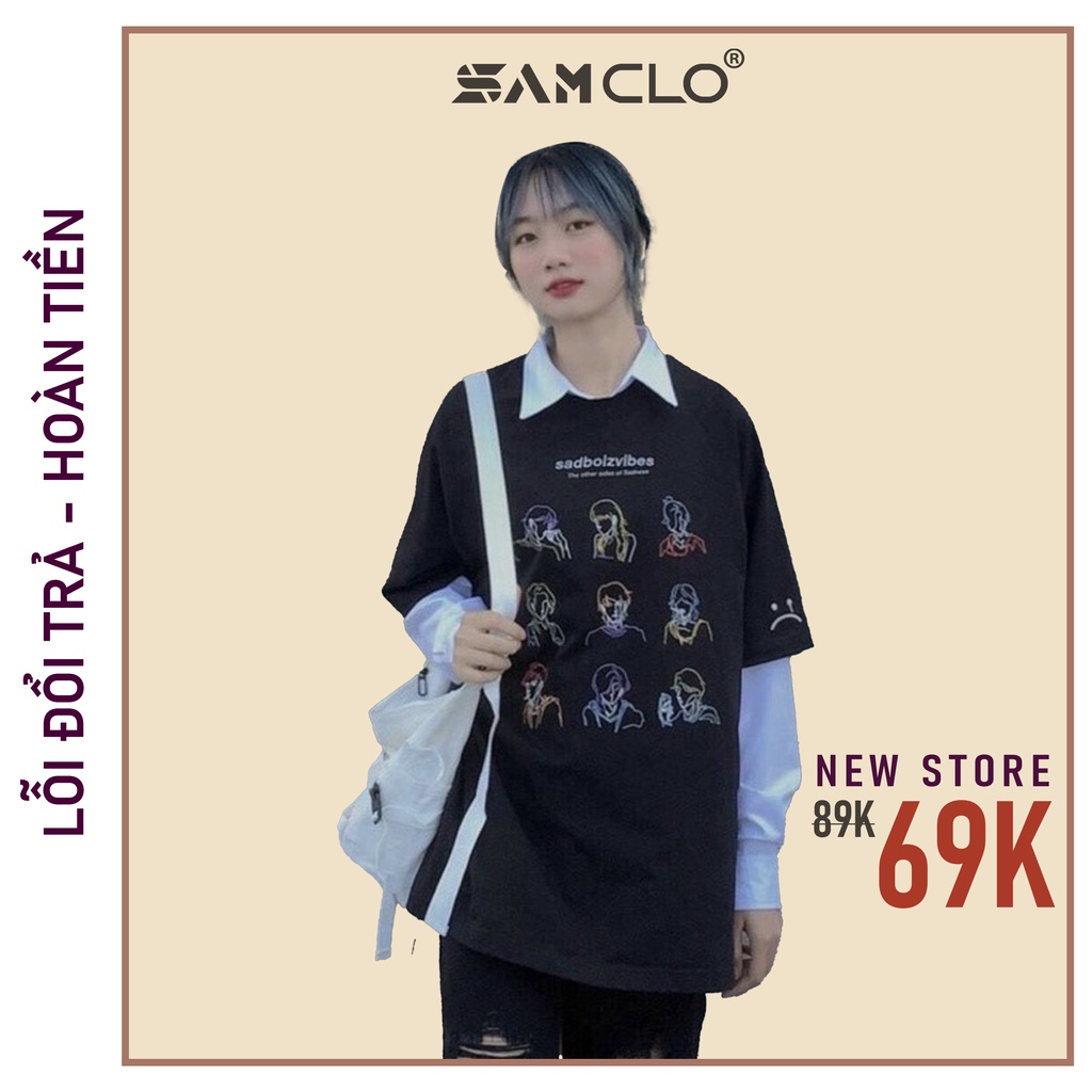 Áo thun form rộng tay lỡ SAM CLO 80% COTTON nam nữ dáng Unisex - mặc cặp, nhóm, lớp sadboiz SADBOIZVIBES TOSS TEE