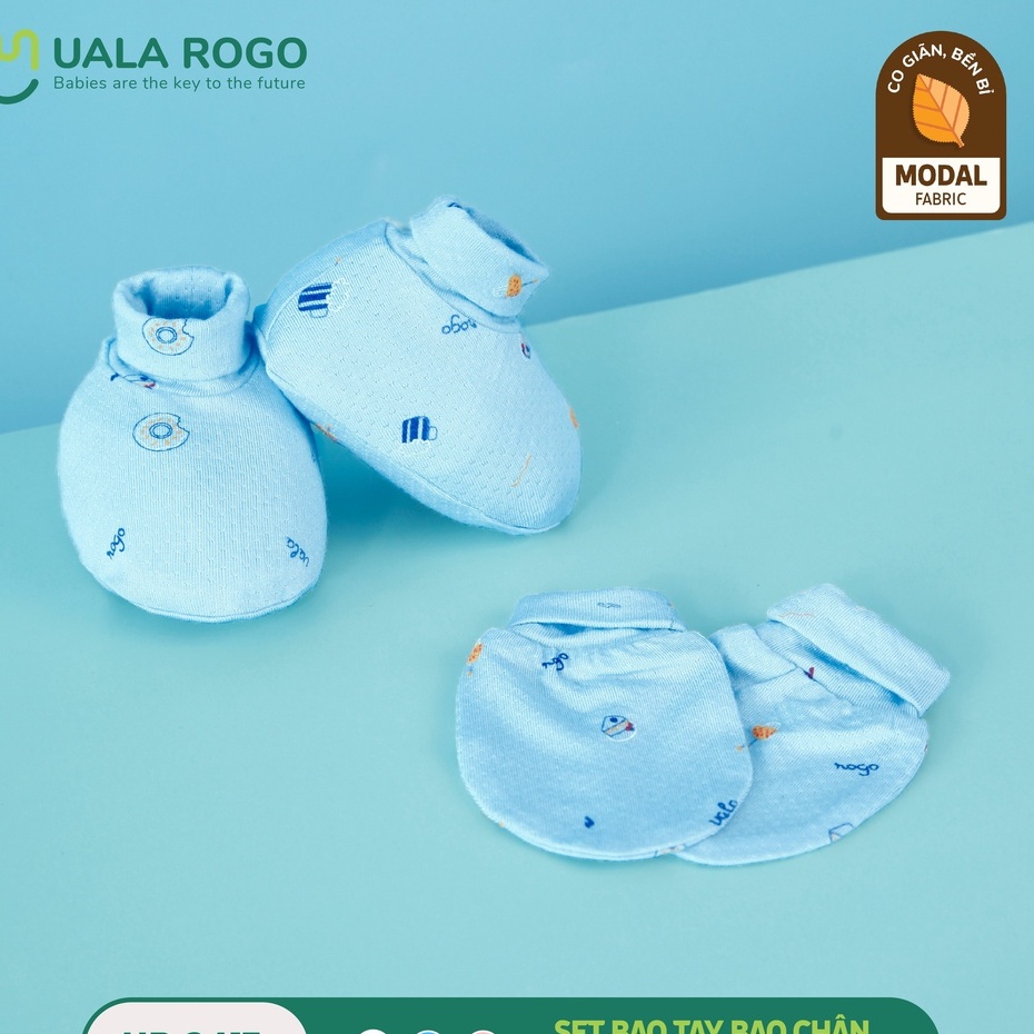 Set bao tay chân Ualarogo cho bé 0-9M vải Modal Fabric hoạ tiết dễ thương 2417
