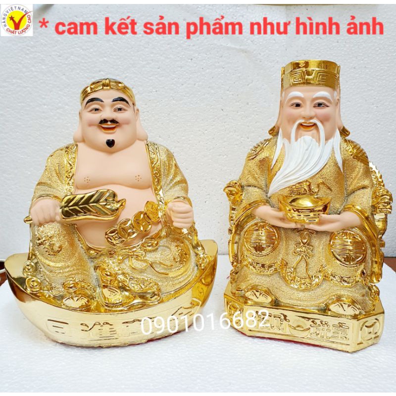 Thần tài - Thổ địa áo vàng kim sa 1 bộ (2 ông) có nhiều kích cỡ để quý khách lựa chọn, hàng Việt Nam chất lượng cao.