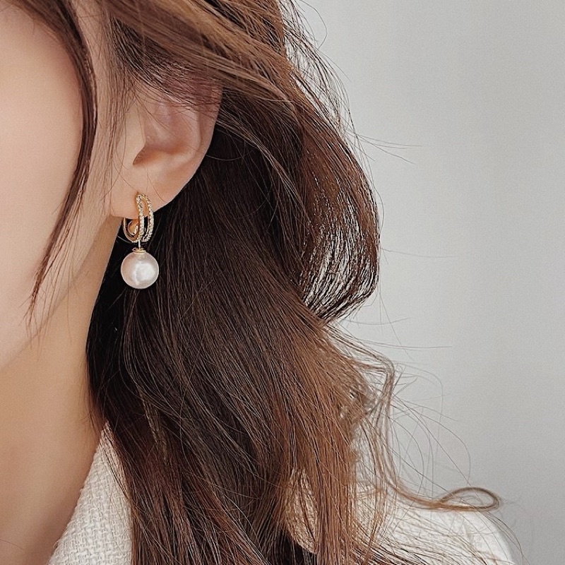 LAROSABYH Bông tai ngọc rời nhiều cách đeo trendy