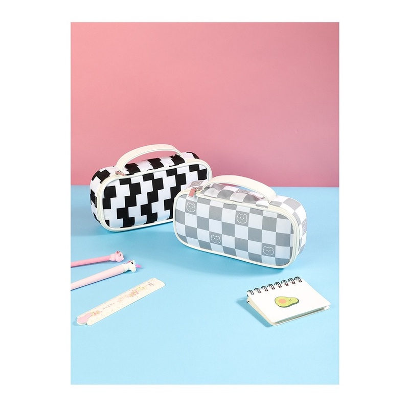 Túi Đựng Bút Họa Tiết Sữa Trắng Đen Sức Chứa Lớn