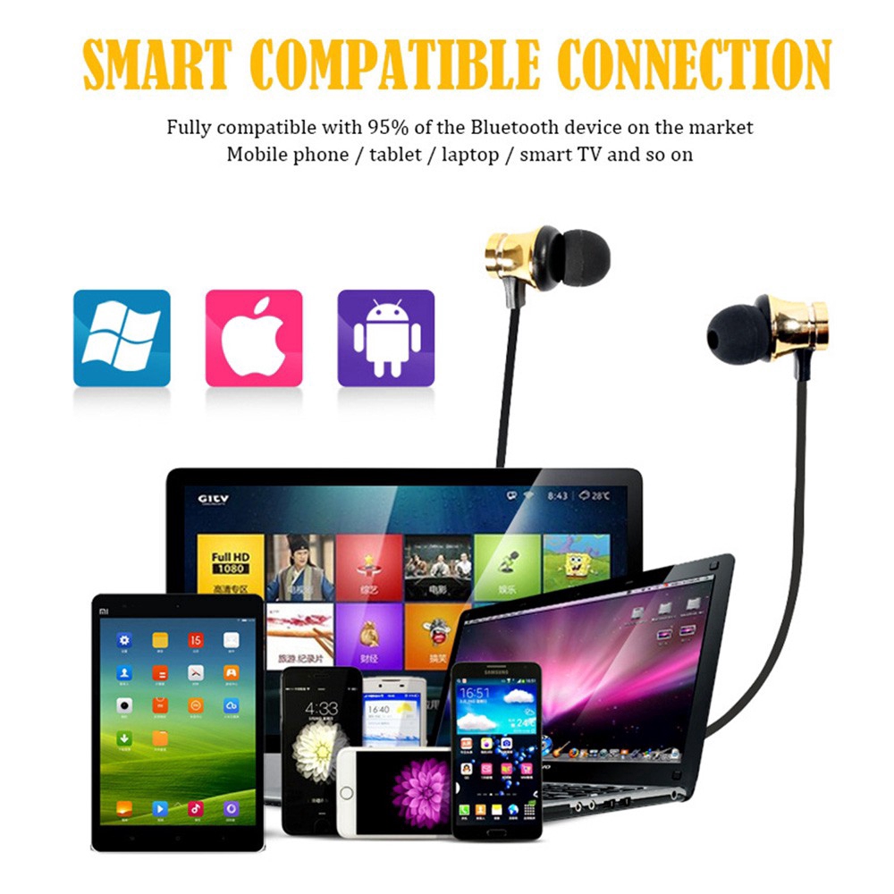 Tai Nghe Bluetooth Thể Thao Có Nam Châm Cho Iphone X Android