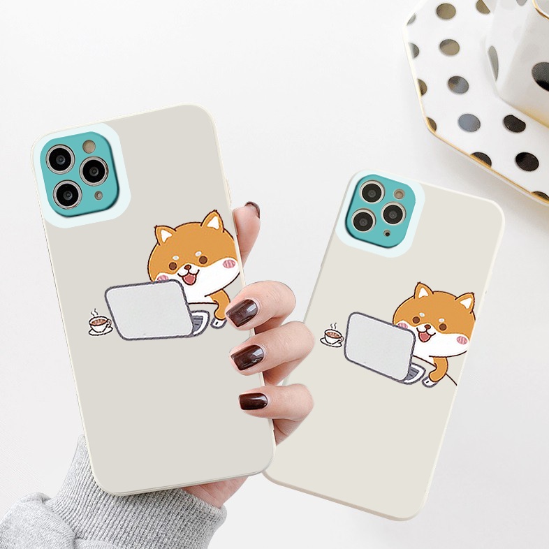 Ốp lưng iphone trong cạnh vuông BVC shiba 6plus/6s/6splus/7/7plus/8/8plus/x/xr/xs/11/12/pro/max/plus/promax