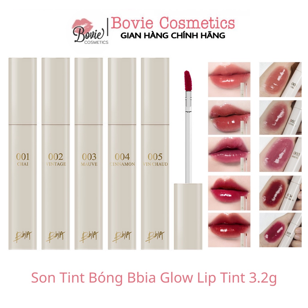 Son Tint Bóng Bbia Glow Lip Tint 3.2g full màu 001 002 003 004 005