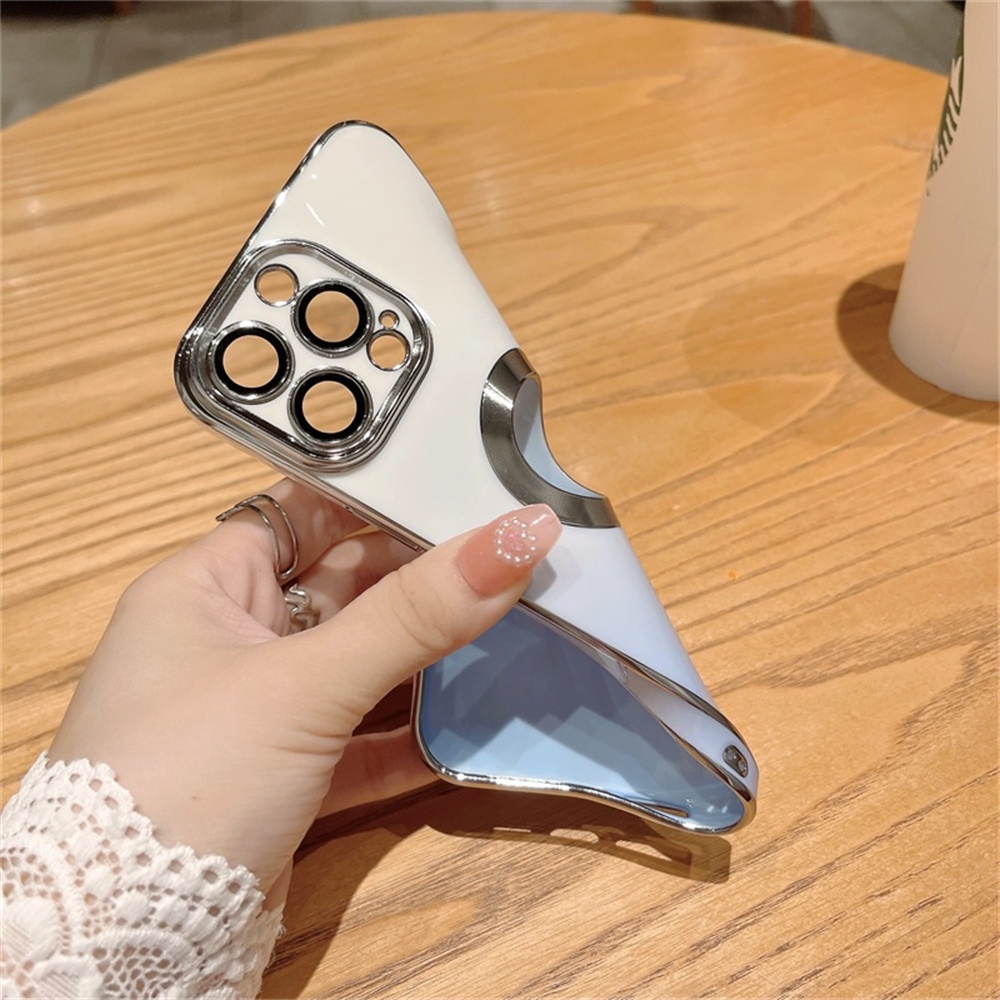 Ốp Điện Thoại Dẻo Mạ Màu Gradient In logo Sang Trọng Chống Sốc Cho iPhone 14 plus 13 12 11 Pro max XS max XR