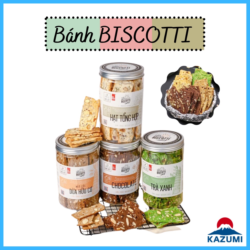 BISCOTTI Gạch Đỏ Bánh Ngũ Cốc 250G Cho Người Ăn Kiêng, Giảm Cân, Người Bị Tiếu Đường