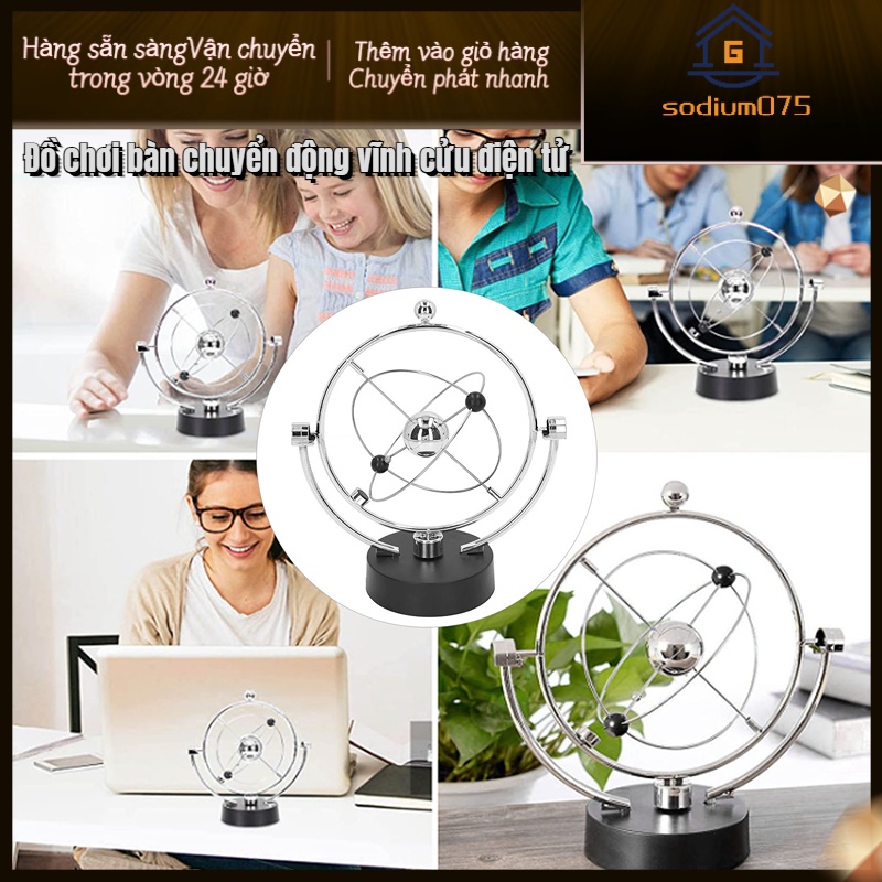 Có thể bán buôn Chuyển động vĩnh cửu Quả cầu xoay điện tử Hệ mặt trời Năng lượng từ tính Swing Quỹ đạo trang trí trên máy Sodium075 Hàng giao ngay