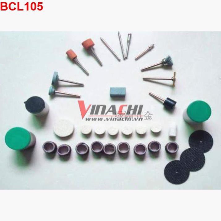 Bộ Chà Lu 105 Món - Bộ phụ kiện chuyên dụng cho những loại máy mài khắc mini để khoan, mài, khắc, đánh bóng sản phẩm