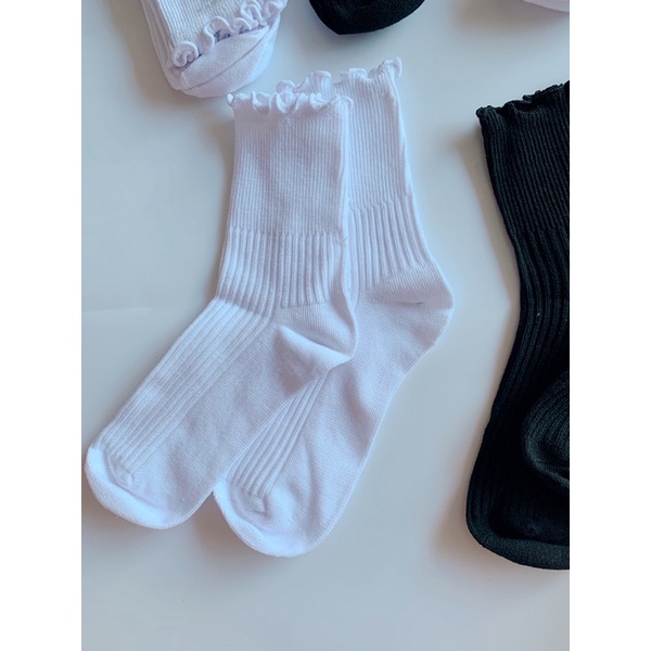 Tất len nữ cao cổ, dệt kim sợi len siêu mịn, cổ nhún độc đáo, phong cách vintage trẻ trung, thanh lịch.