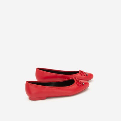 Vascara Giày Búp Bê Đính Nơ - GBB 0414 - Màu Đỏ