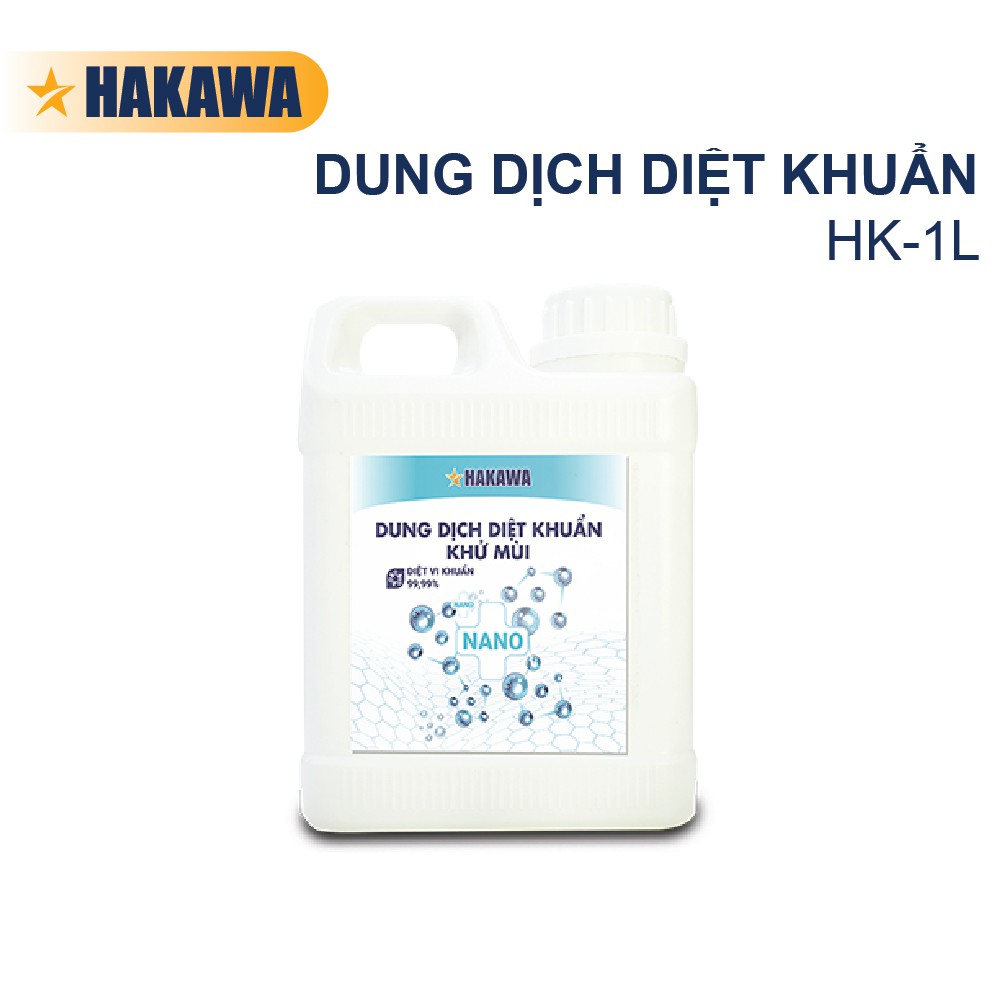 Dung dịch khử mùi diệt khuẩn nano HAKAWA - HK-1 lít - Hương bạc hà - Sản phẩm chính hãng