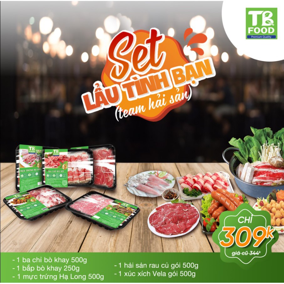 SET LẨU 3 - 4 NGƯỜI[ CÓ HẢI SẢN - GIAO HỎA TỐC HN] (Ba chỉ bò Mỹ + Bắp bò + Mực trứng | BigBuy360 - bigbuy360.vn