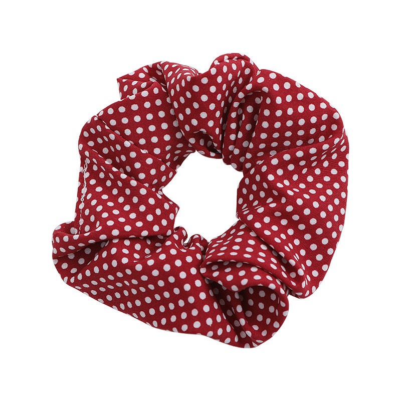 Dây buộc tóc scrunchie chấm bi phong cách thời trang Hàn Quốc