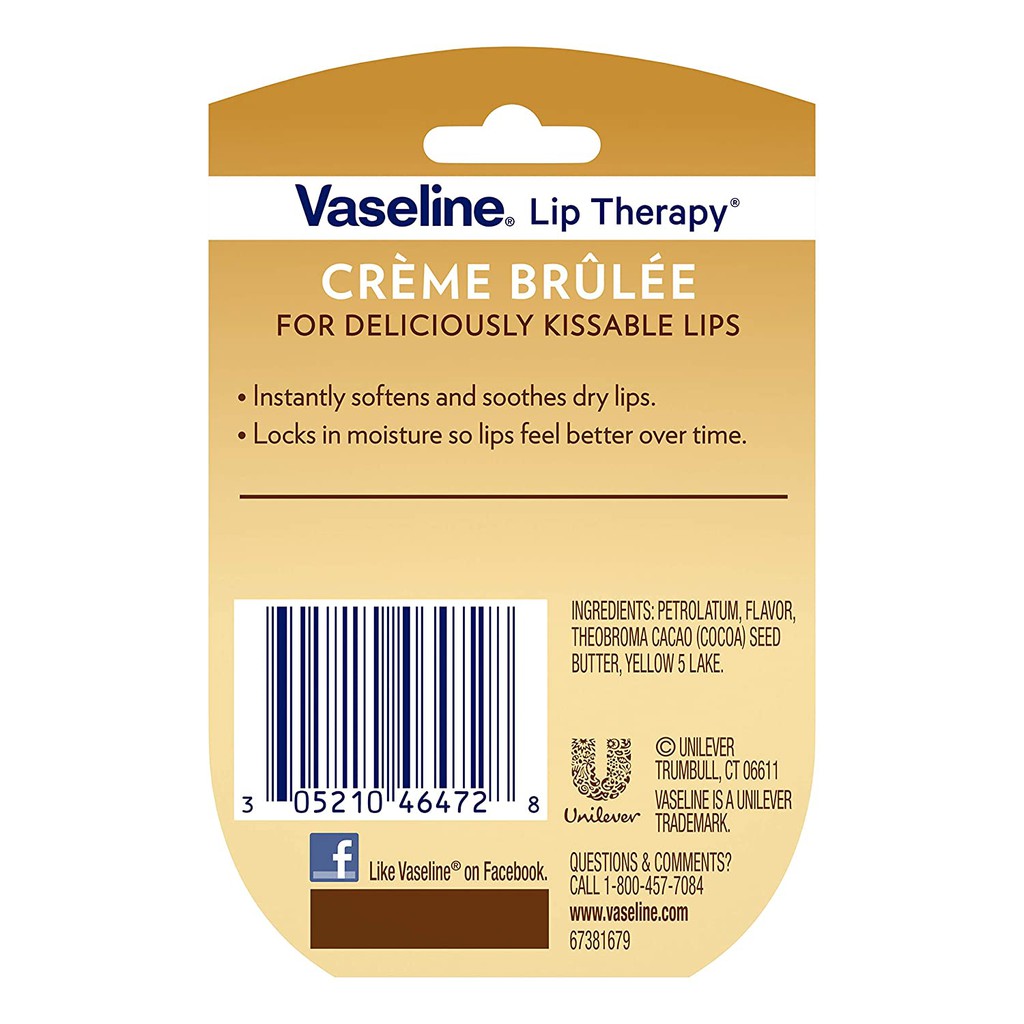 Sáp dưỡng môi Vaseline Lip Therapy – Creme Brulee (7g)