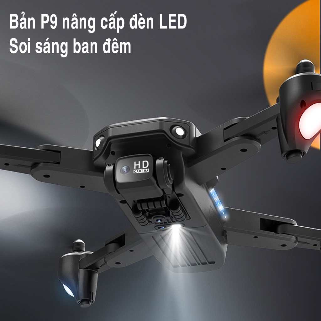 Máy Bay Điều Khiển Từ Xa Flycam P9 Camera Kép Cảm Biến Tránh Vật Cản, Đen led bắt mắ , Thời Gian Bay 30 Phút | BigBuy360 - bigbuy360.vn