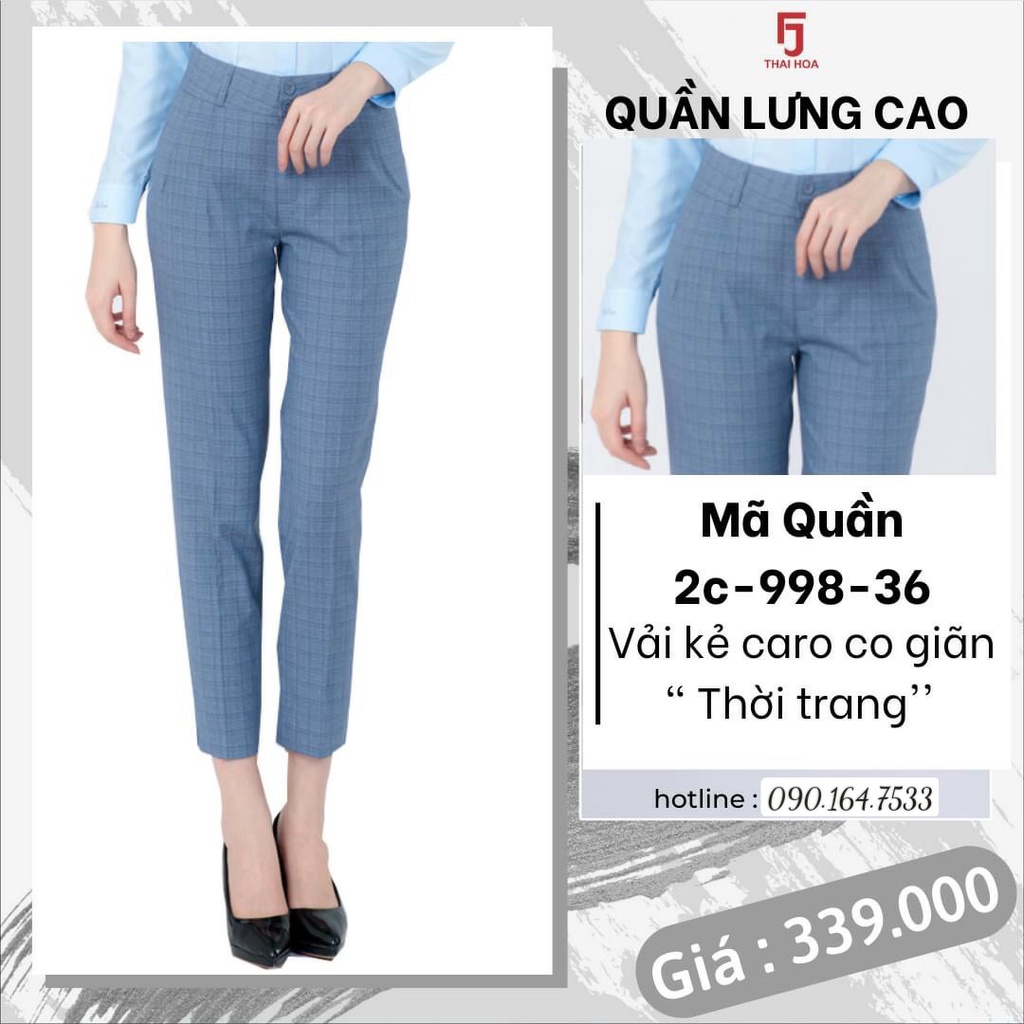 Quần 9 tấc Thái Hoà vải mỏng nhẹ co giãn lưng cao 2c-988