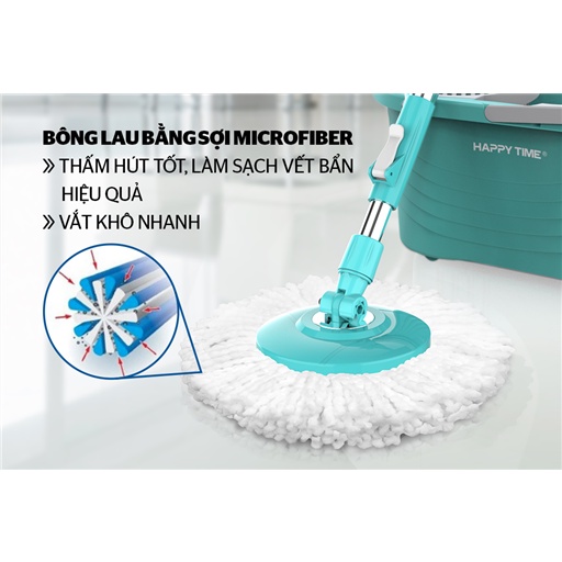 BỘ LAU NHÀ XOAY 360 ĐỘ HAPPY TIME KH-CL330PB
