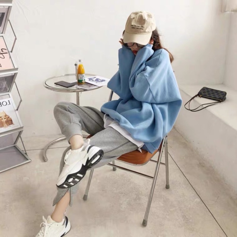 Áo Sweater Nỉ Trơn Không Xù Bao Mịn