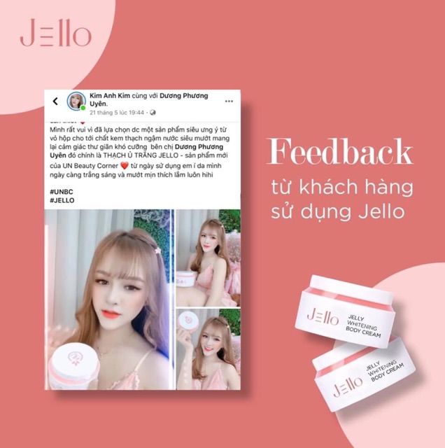 [2 HỘP] Kem dưỡng trắng mịn body ban đêm JELLO UNBC | BigBuy360 - bigbuy360.vn