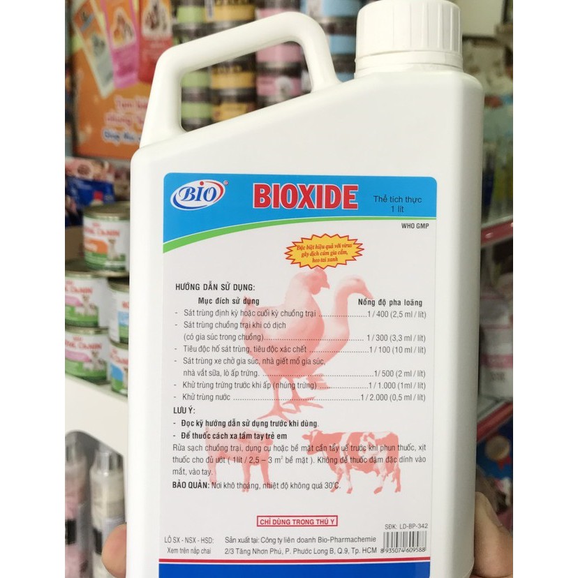 BIOXIDE 1L. Sát trùng chuồng trại