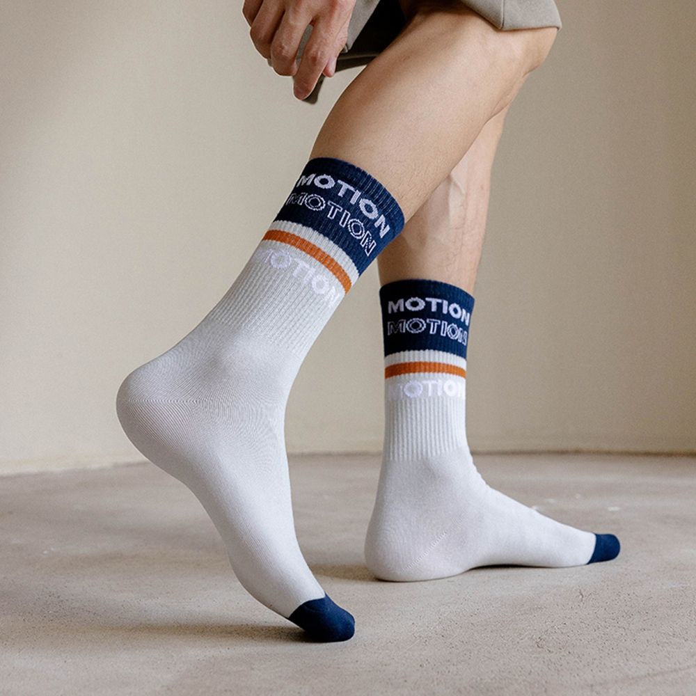 Đôi vớ thể thao bằng vải cotton mềm mại thoáng khí họa tiết sọc đơn giản cho nam
