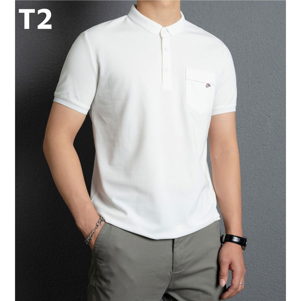 Áo Polo Nam cổ bẻ túi ngực dáng Hàn cổ bẻ vải cá sấu CVC cao cấp mẫu T | BigBuy360 - bigbuy360.vn