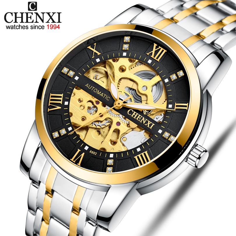 Đồng Hồ Cơ Tự Động Chexi Chống Thấm Nước Bằng Thép Không Gỉ Sang Trọng Cho Nam