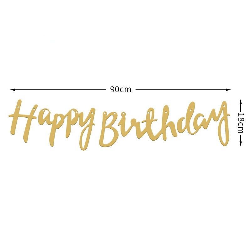 Banner Chữ Happy Birthday Màu Vàng/Bạc/Bạc Trang Trí Tiệc Sinh Nhật