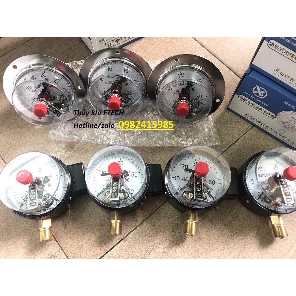 ĐỒNG HỒ ÁP SUẤT 3 KIM YCX-100 Dải đo chân không- Chân đứng
