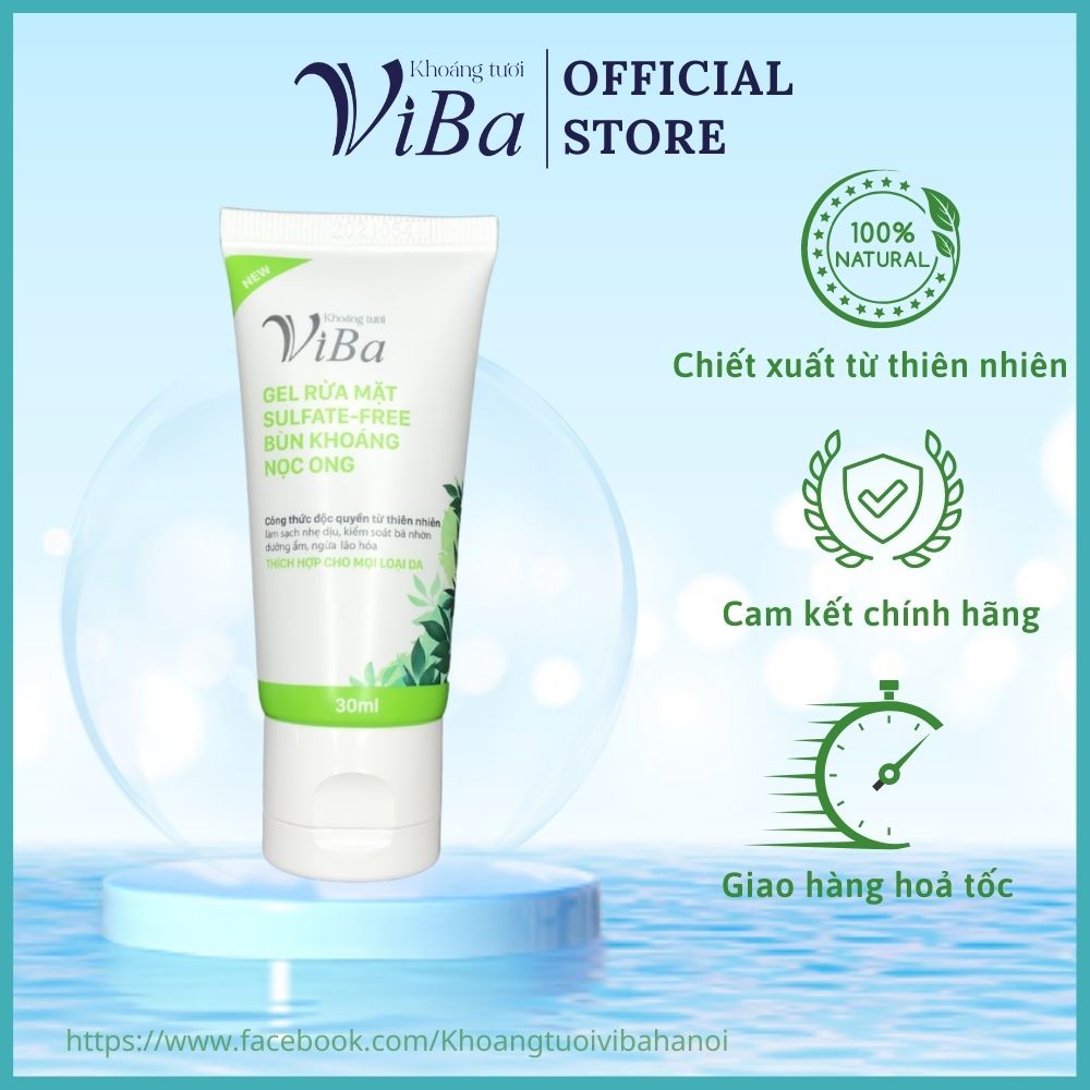 Gel rửa mặt viba - Sữa rửa mặt kiểm soát bã nhờn, ngăn ngừa lão hóa, cân bằng hệ sinh thái da không bào mòn da.