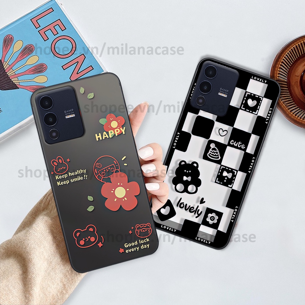 Ốp Vivo V23 5G in hình caro trái tim siêu đẹp, siêu nét đầy phong cách cá tính