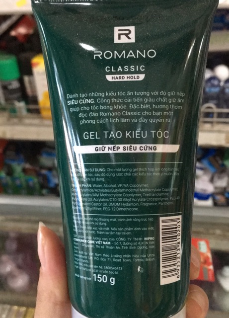 Gel Tạo Kiểu Tóc Romano Classic 150g