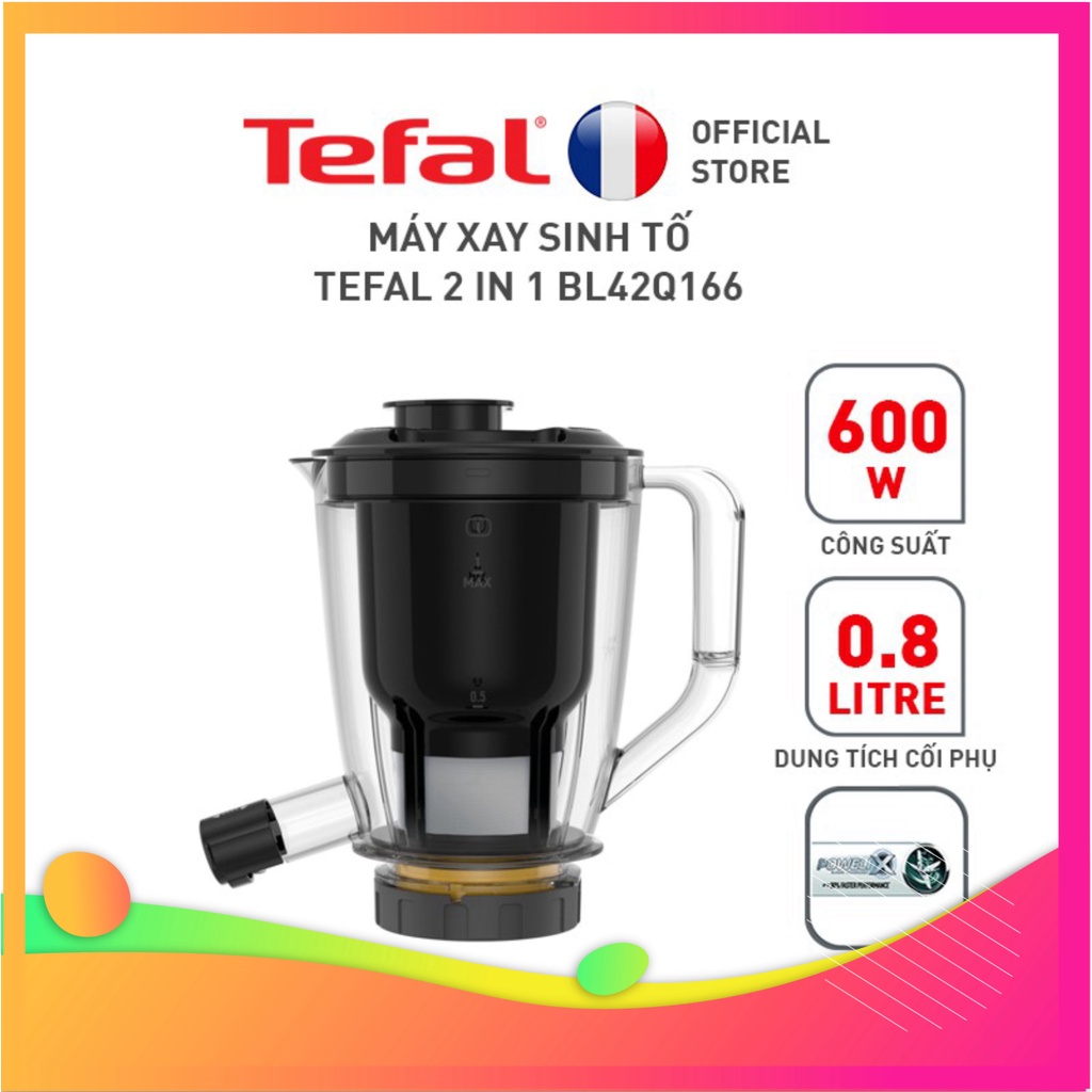Máy xay sinh tố Tefal 2 in 1 BL42Q166 công suất 600W Hàng Chính Hãng