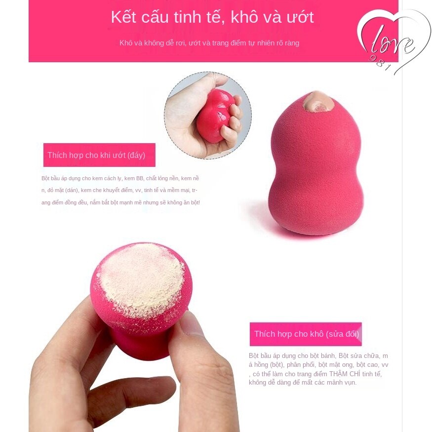 Mút Trang Điểm Hình Quả Trứng 12 Màu Tùy Chọn