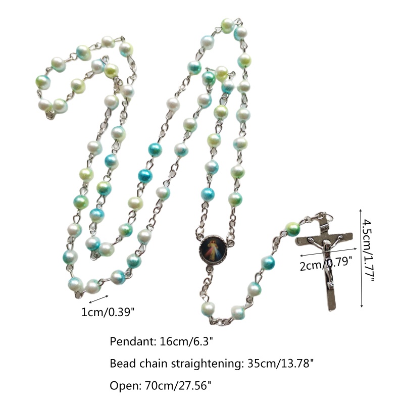 Vòng cổ Chuỗi Hạt 27 inch Có Mặt Thánh Giá Dành Cho Nam Nữ